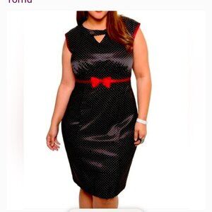 Torrid Retro Chic Woman's Plus-Size Black/White Nostalgic Rockabilly Dress Sz 18